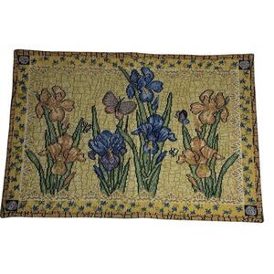 Floral Tapestry Placemats Iris Butterflies Bees Set of 3